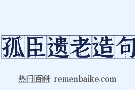 孤臣遗老造句是什么意思的图片